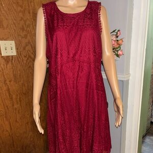 MY MICHELLE Red Sleeveless Lace Dress XXL